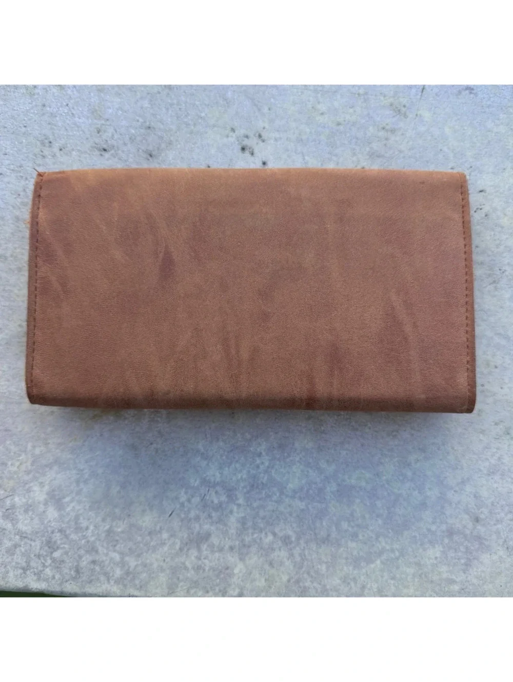 Faux suede feather clutch wallet